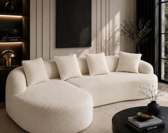 L-shaped modular sectional sofa set with chaise lounge, modern frameless sofa Modular Sofa, Modern Livingroom Couch, Cozy Lounge Seating