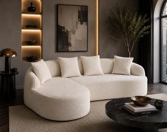 Sofá modular seccional en forma de L con chaise longue, sofá moderno sin marco, sofá modular, sofá moderno para sala de estar, cómodos asientos de salón.