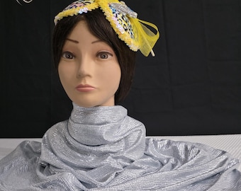 Butterfly Delight Yellow Leopard Print Fascinator.