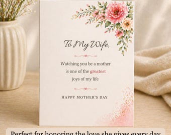 Mors dag-kort till fru | Romantisk blomdesign (nedladdning direkt)