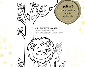 Lino il Leone Coraggioso: 20 Attività Mindfulness Bambini | PDF da Colorare Gestione Emozioni e Ansia | Libro Terapeutico Stampabile A4