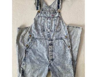 Kombinezon męski Dickies 34x32, niebieski, kwasowy, vintage, dżinsowy, lata 80., wyprodukowany w USA