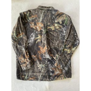 Camisa de franela grande para hombre FieldStaff de los 90, estampado de camuflaje Mossy Oak Breakup, manga larga, estilo Y2K. imagen 11