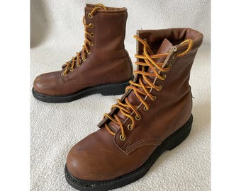 80er Jahre Biltrite 5 Work Boot Braun Leder Union Made USA Schnüren Ölbeständig