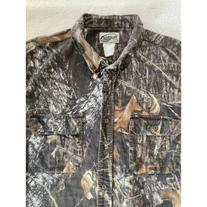 Camisa de franela grande para hombre FieldStaff de los 90, estampado de camuflaje Mossy Oak Breakup, manga larga, estilo Y2K. imagen 5