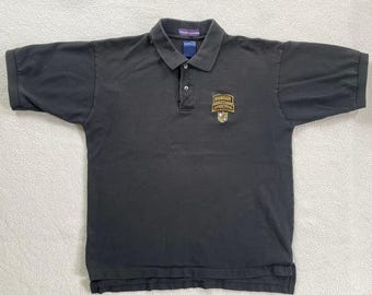 Vintage amerikansk armé 75:e Rangerregementet Airborne pikétröja Fruit of the Loom 1990-talet