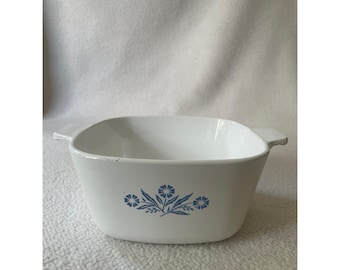 ヴィンテージ 69-72 コーニングウェア 1.75クォート キャセロール皿 ブルーコーンフラワー P-1 3/4-B