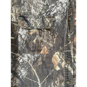 Camisa de franela grande para hombre FieldStaff de los 90, estampado de camuflaje Mossy Oak Breakup, manga larga, estilo Y2K. imagen 8