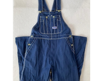 Peto de trabajo de mezclilla azul índigo para hombre, talla 36x32, estilo vintage de los 90, marca Big Smith.