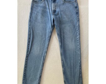 Vintage 90s Lee Men 35x34 Jeans Blue Regular Fit Straight Leg Medium Wash Denim