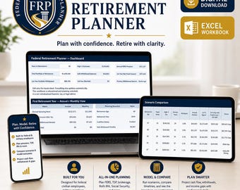 Federal Retirement Planner Excel Workbook | FERS Pension, TSP, Social Security & Military Retirement Tool