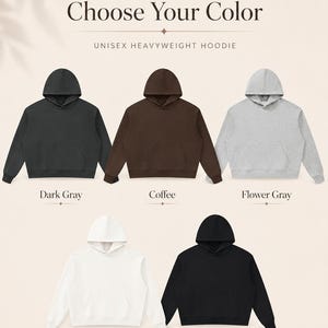 Unisex Heavyweight Cotton Hoodie, 530 GSM Oversized Pullover, Drop Shoulder Streetwear Sweatshirt, Thick Minimal Hoodie image 8
