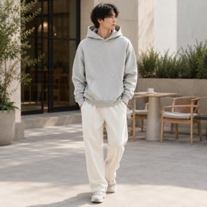 Unisex Heavyweight Cotton Hoodie, 530 GSM Oversized Pullover, Drop Shoulder Streetwear Sweatshirt, Thick Minimal Hoodie image 5