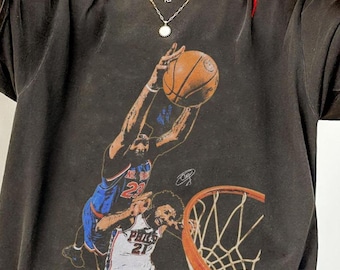 Camiseta Mitchell Robinson Dunk Joel Embiid, Camiseta Mitchell Robinson Dunk Joel Embiid Vintage Comfort Colors
