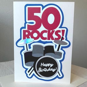 "Handgemachte ""50 Rocks"" Schichtpapier Kunst Karte."