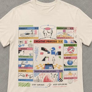 Vintage Artsy Graphic Tee Retro Eco Cotton Soft Cream Unisex Shirt Aesthetic Quote Summer Top
