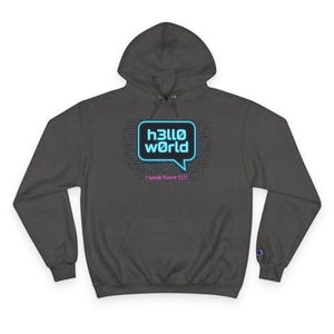Hello World Speech Bubble Hoodie | Retro Tech Programming Design