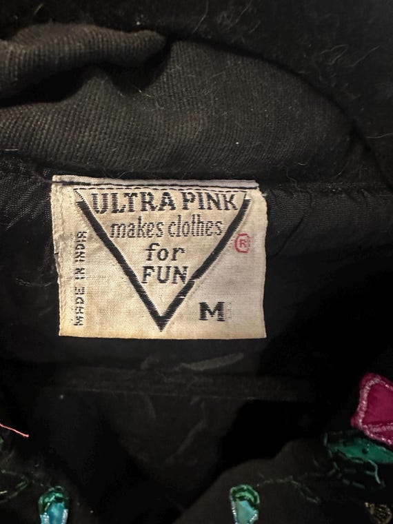 Vintage 80s Ultra Pink Sequin Eiffel Tower Cropped Jacket (Size M) View 3