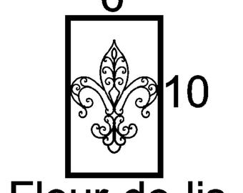 Fleur-de-lis #2 mini insert sample custom decorative mullion door kitchen bath cupboard insert wine door personalize accent hutch cabinetry