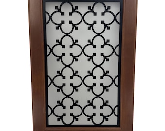 Adah Custom Metal Cabinet Door Insert Sample: Decorative Accent Hutch Accent (6x10 inches)