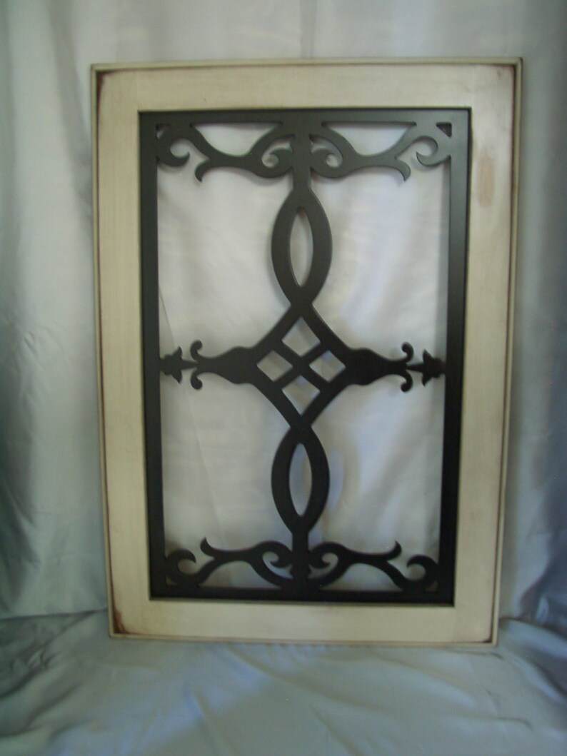 Cabinet Door Panel Insert In Decorative Iron Design Name Abram Available In Copper And Stainless