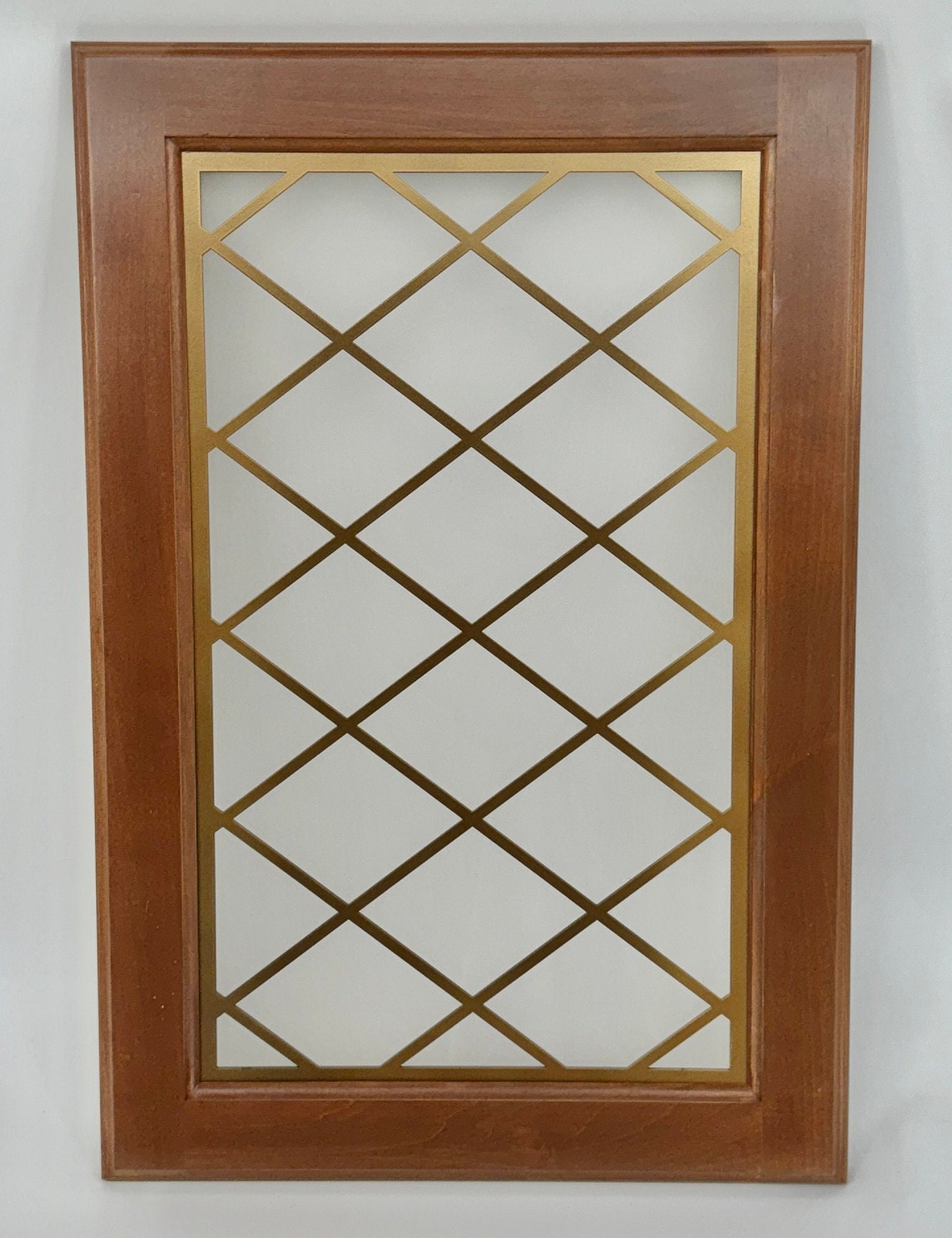 銅版画 : 有地好登「The scence of a lattice door」 Wood Lattice - Discontinued Panel Inserts for Cabinet Doors