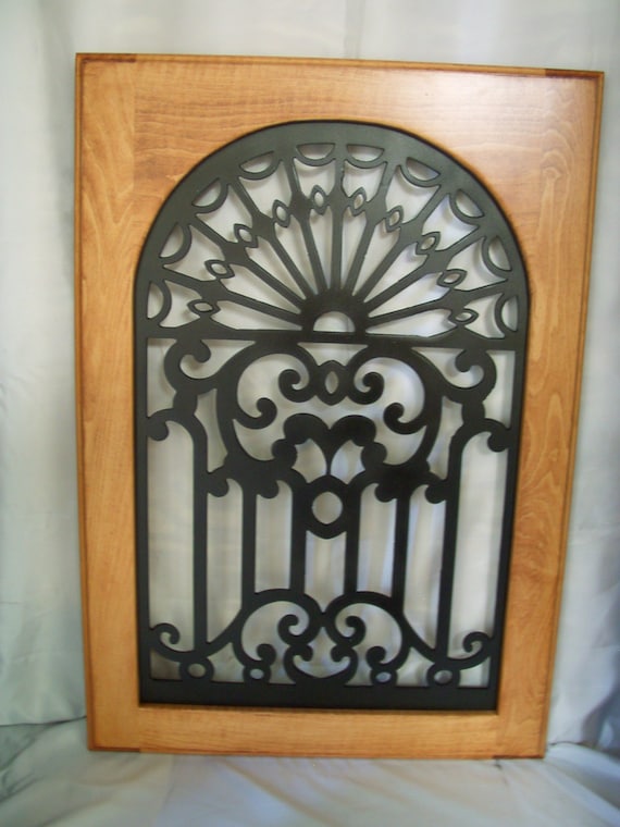 Cabinet Door Panel Insert In Decorative Iron Design Name Is Brian Available In Copper And Stainless