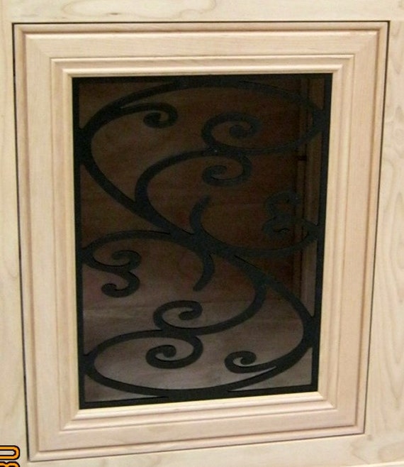 Cabinet Door Panel Insert In Decorative Iron Design Name Etsy