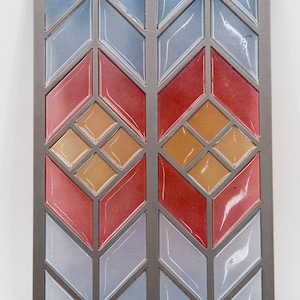 Colorcast Jasper Durable stain glass look cabinet door insert custom decorative mullion door kitchen bath cupboard insert wine door art