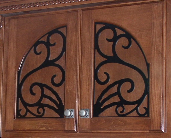 Miller Cabinet Door Panel Insert In Decorative Iron Available In Copper And Stainless