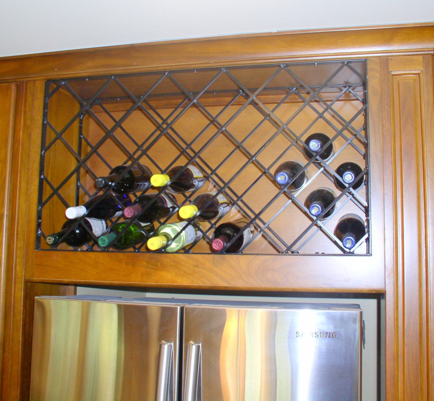 Iron lattice wine rack. 1/4 x 1/4 iron rods made to order Etsy