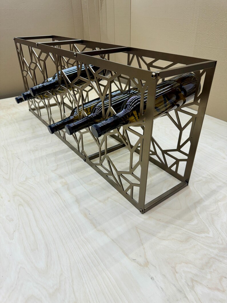 Anastasia Rustic Metal Wall Mount Wine Rack Vintage Industrial Wine ...