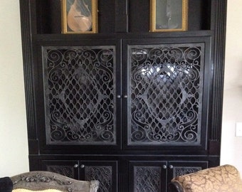 Aaron cabinet door insert custom decorative mullion door kitchen bath homeware insert wine door personalize accent hutch cabinetry wall art