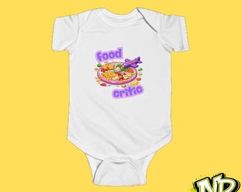 Body de bebé con diseño de crítico gastronómico / Body divertido para bebé