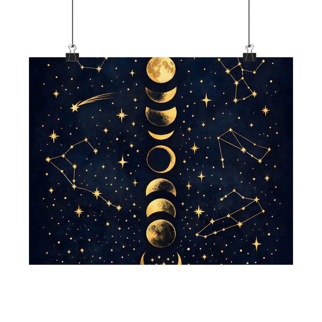 Celestial Moon Phases Wall Art Wall Art Poster — Pixloom - Etsy