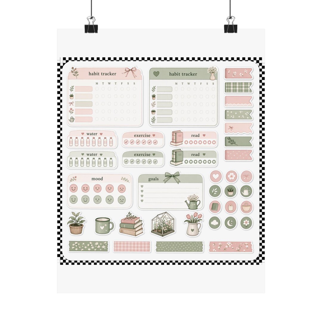 Planner Stickers Habit Tracker - Poster - Etsy