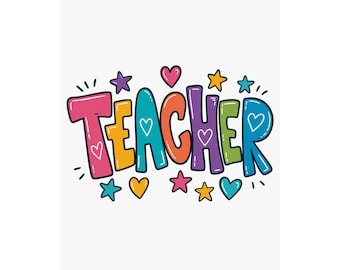 Best Teacher Ever Typography Print — Teacher Appreciation Quote Art