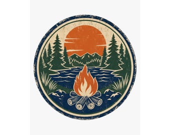 Summer Camp 2026 Badge Print — Happy Camper Poster Art