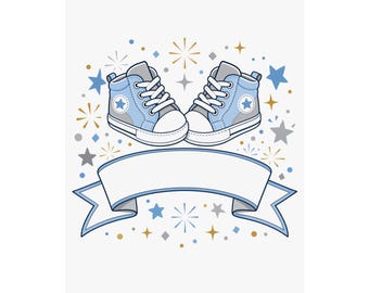 Baby Boy Sneakers Personalized - Art Print