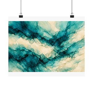 Transformative Teal Abstract Art Wall Art Poster — PixLoom