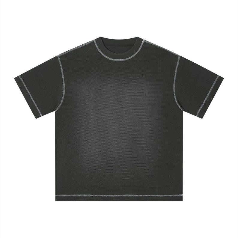 Unisex Sunfade Waffle Boxy T-Shirt image 9