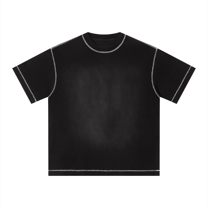 Unisex Sunfade Waffle Boxy T-Shirt image 3