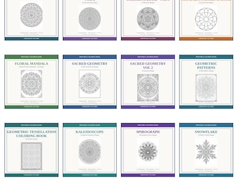 Mega Malbuch-Bundle, Alle 16 Bücher 384 Seiten, Malpaket für Erwachsene, Sofort-Download PDF