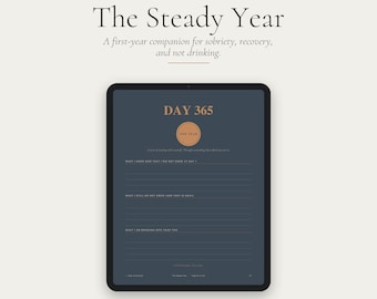 The Steady Year — 104-Page Sobriety & Recovery Journal | GoodNotes + Printable PDF | First-Year Companion | 122 Stickers