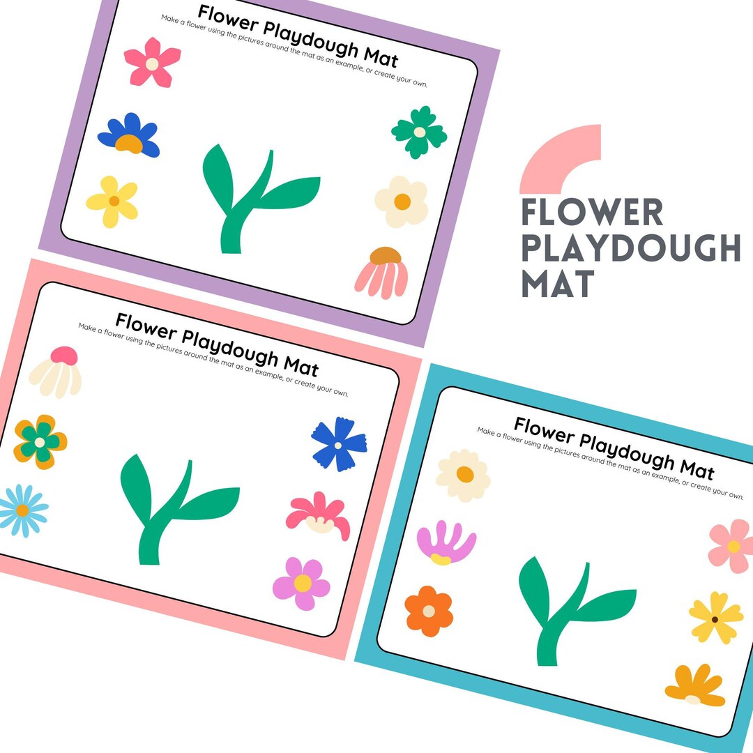 Flower Playdough Mats for Kids |spring Fine Motor Activity | Build ...