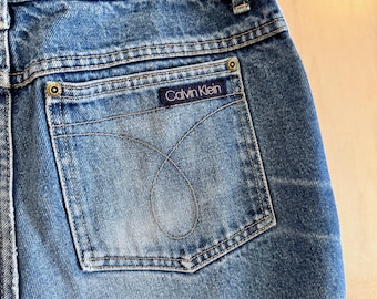 Calvin Klein 1980s made in USA 100% cotton denim 28 Straight Leg