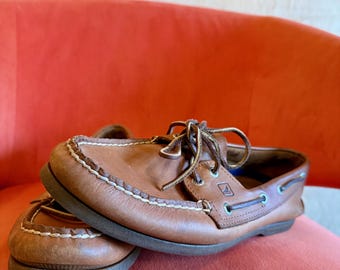 Sperry Top Siders de los años 90 - Piel - Talla 10.5 M Vintage