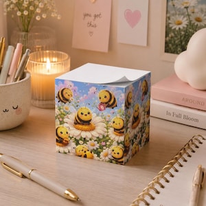 Notatnik Bumblebee Flower Note Cube Garden Desk Paperable Bee Sticky Notepad Office Decor Accessories Gift