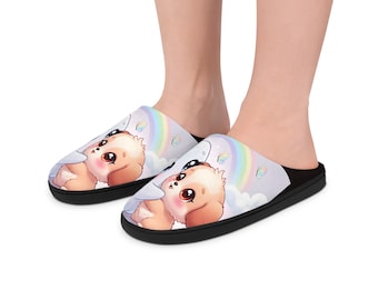 Pantuflas con diseño de fantasma/cachorro / Pantuflas de interior para mujer