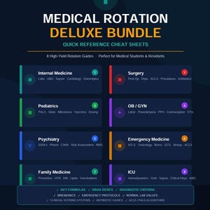 Guías de referencia rápida para rotaciones médicas (Paquete Deluxe) / Estudiantes y residentes (Descarga en PDF)